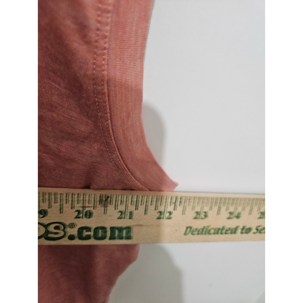 Woolx Merino Wool Blend Cap Sleeve Scoop Neck Top Coral Pink Heathered Large - Picture 3 of 5